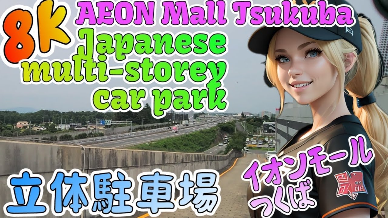【8K】Japanese multi-storey car park / イオンモールつくば：立体駐車場