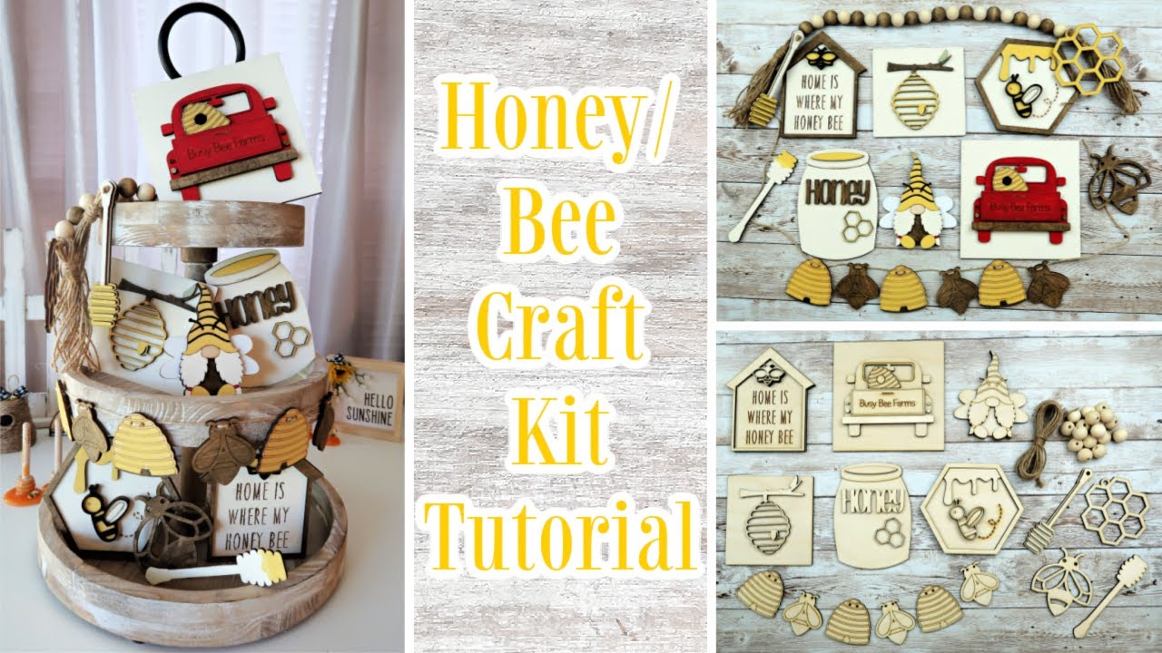 Honey/Bee Craft Kit Tutorial | Moore Decal and Decor Craft Kits | Honey & Bee Tiered Tray Home Decor