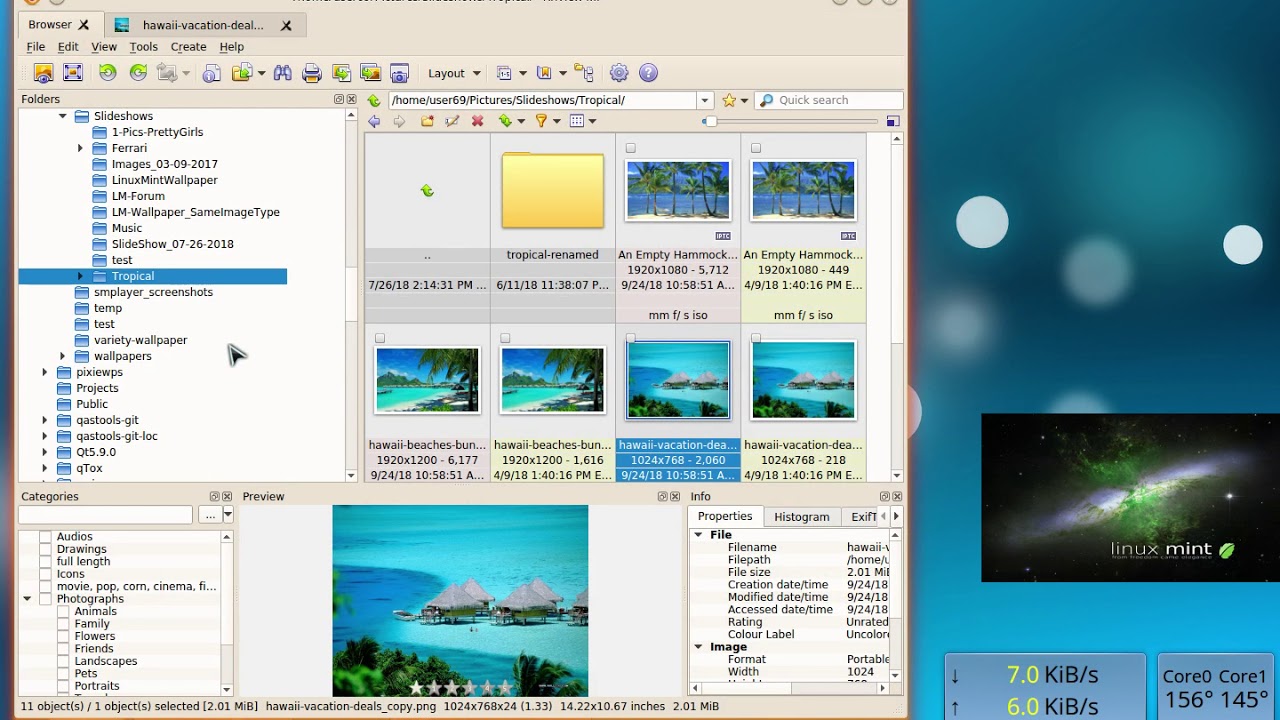 Linux Mint Basic Image Editing with XnViewMP or Pix or Kolourpaint