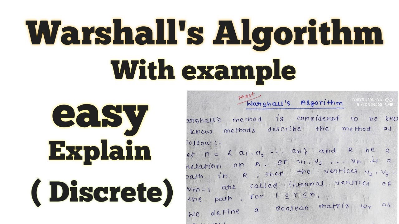 Warshall's Algorithm in hindi (Discrete)