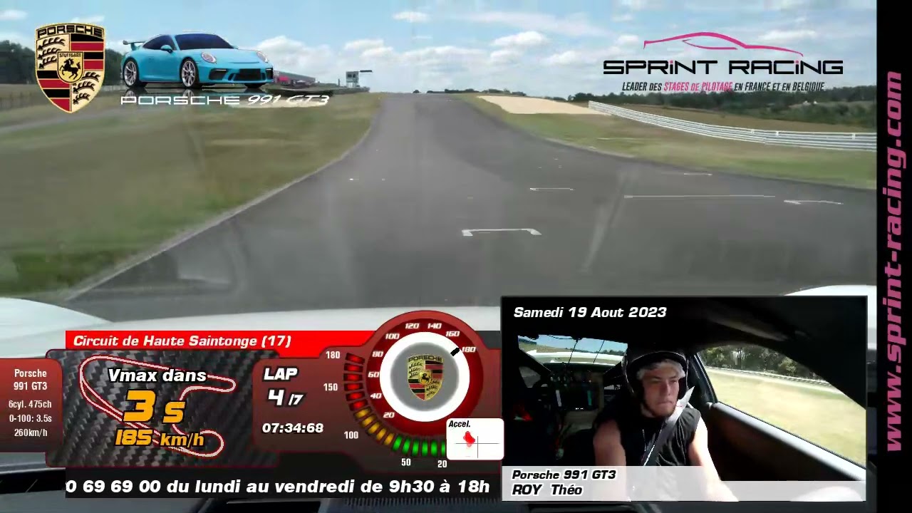 Sprint Racing - Théo Roy - Porsche GT3 - Circuit de Haute-Saintonge