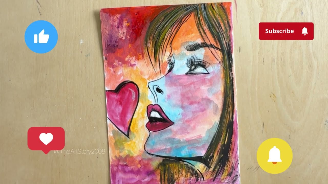 Surprise looks like this when feelings turn visible|acrylic painting 