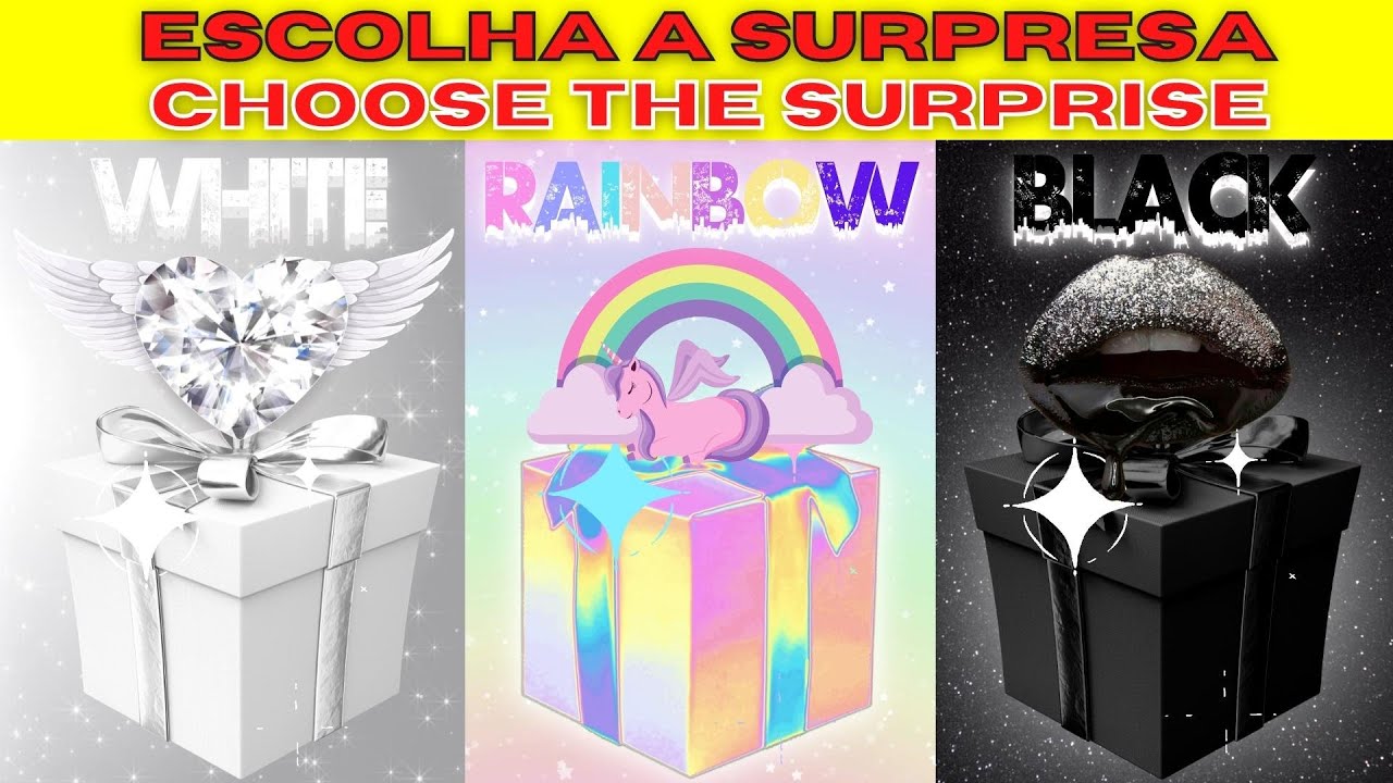 ELIGE TU REGALO WHITE RAINBOW  BLACK 🎁🎁CHOOSE YOUR GIFT  🎁🎁 ESCOLHA O SEU PRESENTE 🎁🎁 ASA ARCO BOCA