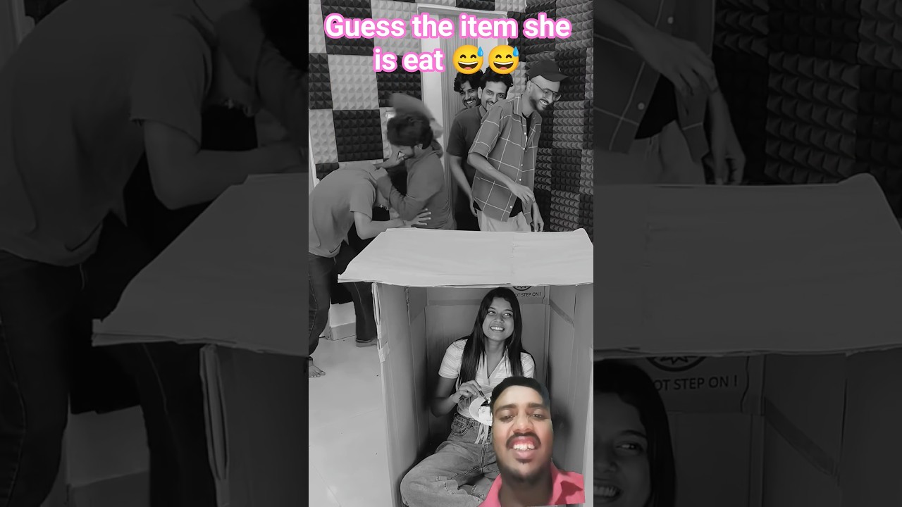 guess the item she is eat 😂😂 