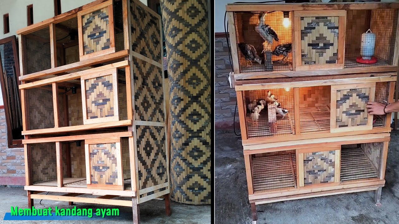 Membuat kandang ayam / doc menggunakan anyaman bambu