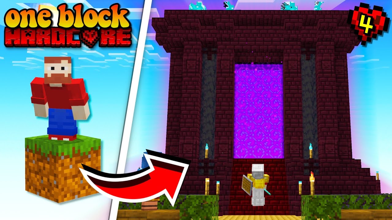 Ik Ga Naar De NETHER In One Block HARDCORE!