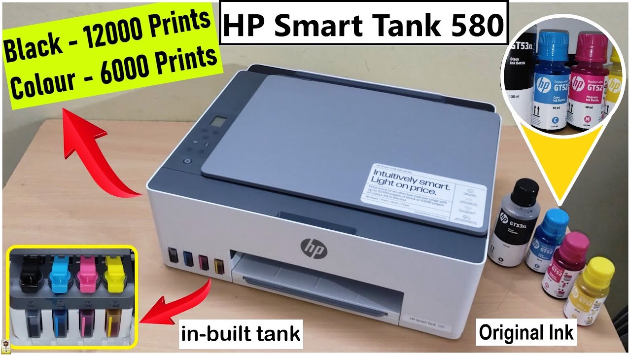 HP Smart Tank 580 Wireless All-in-One Printer Unboxing | 10p per Print, High Yield, Auto ON/OFF Tech