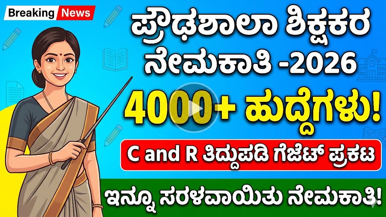 HSTR recruitment 2026 l draft c and R rules published l ಪ್ರೌಢಶಾಲಾ ಶಿಕ್ಷಕರ ವೃಂದ ಮತ್ತು ನೇಮಕಾತಿ ನಿಯಮ