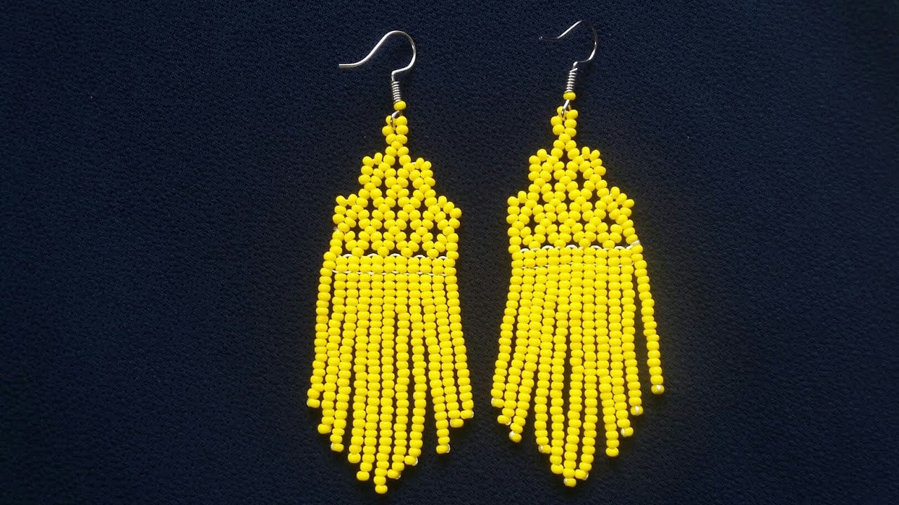 Beaded earrings (netting stitch)