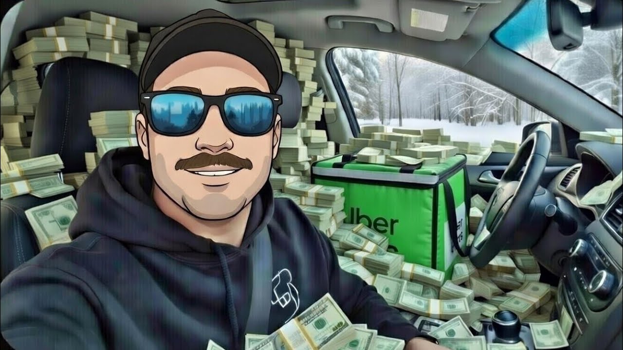 Uber eats to pay for my wedding day 22... snowing...