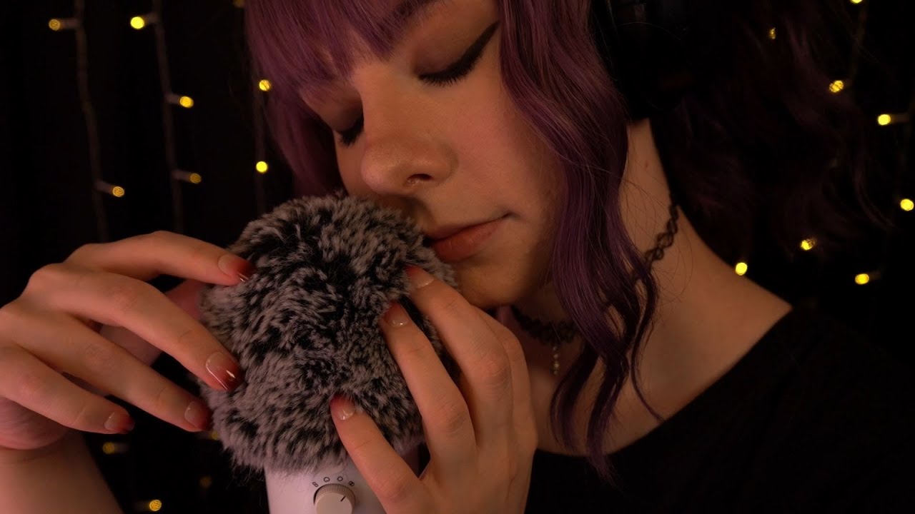 ASMR | cozy sleepy whispering you to sleep - close up ramble, fluffy blue yeti mic