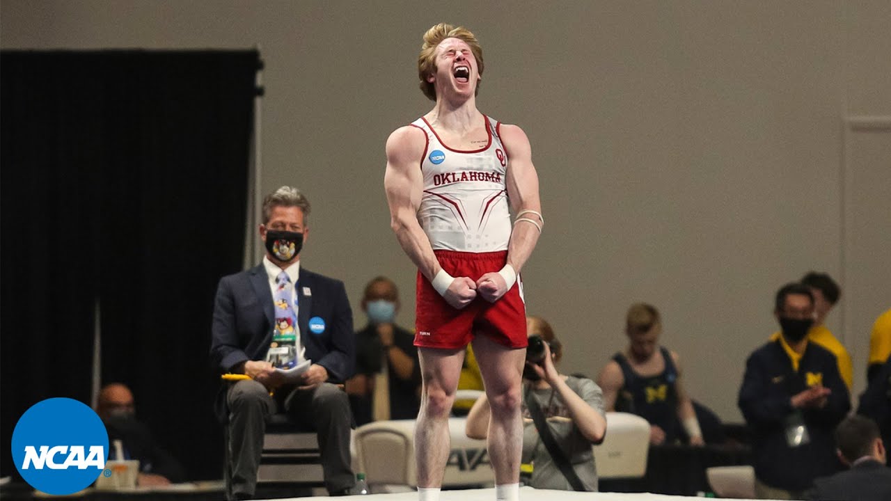 Gage Dyer championship floor routine — 2021 NCAA men's gymnastics championship