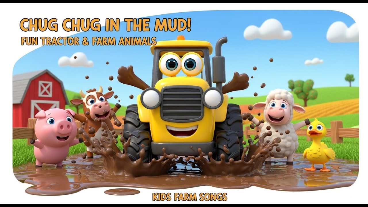 🚜💦 Chug Chug in the Mud! Tractor & Farm Animal Songs for Kids