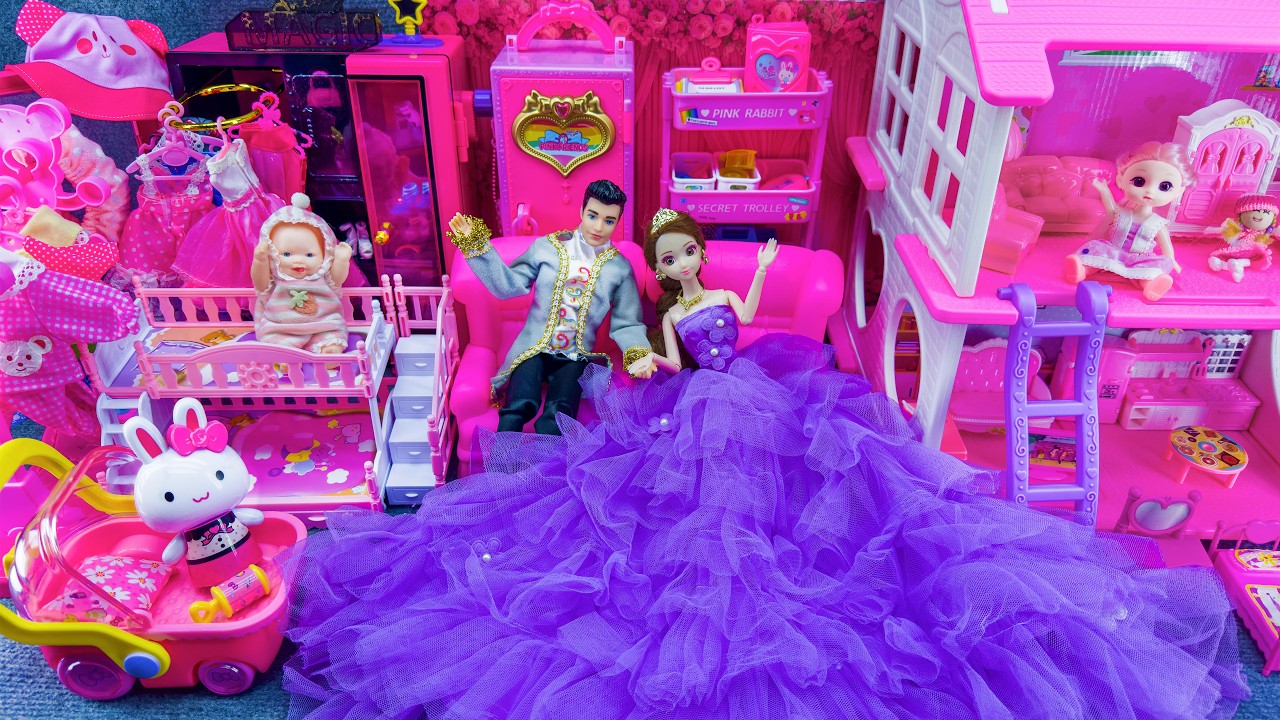 24 Minutes Satisfying Unboxing BARBIE Cozy All Pink Room with Lovely Baby Toys ASMR | Review Toys