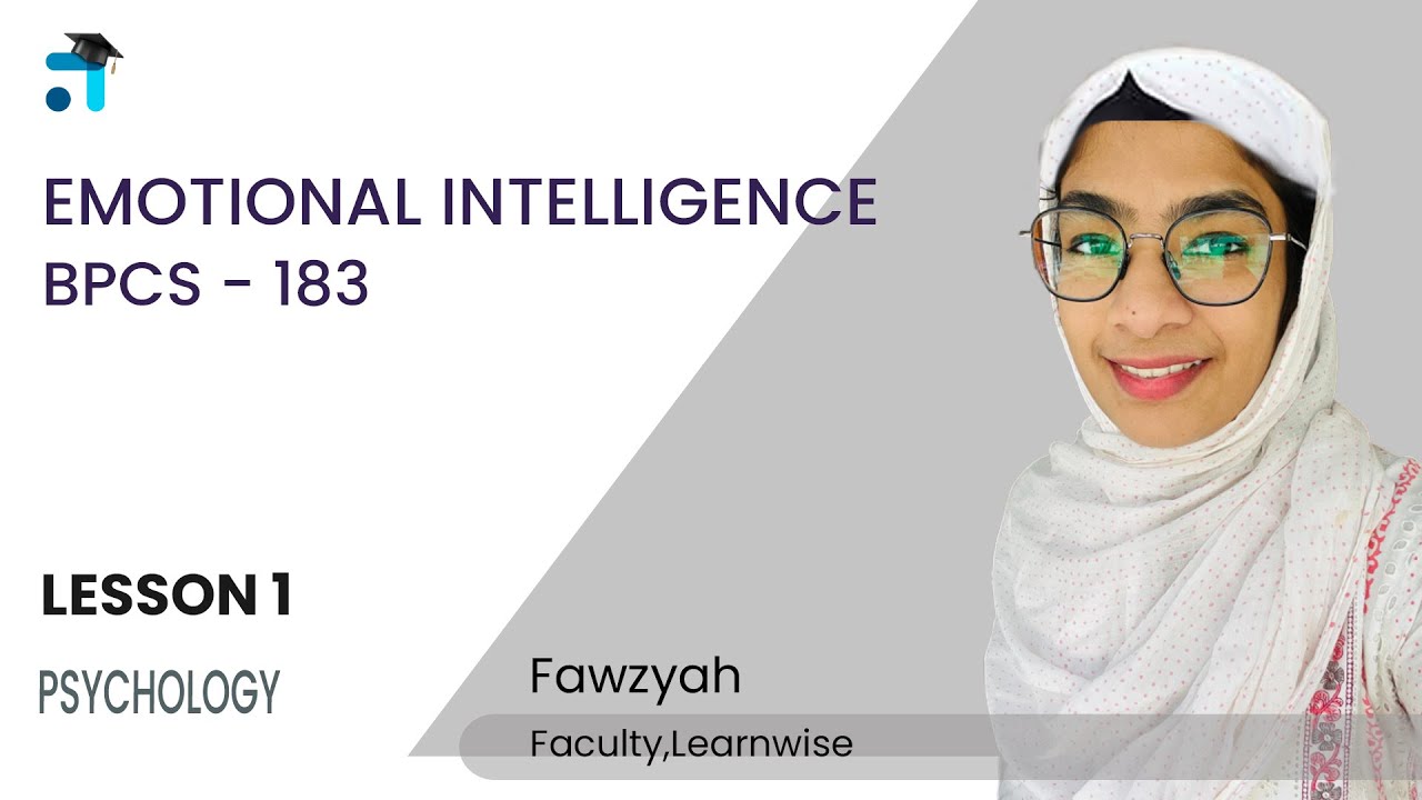 Lesson 1 (BLOCK I) | Emotional Intelligence | BPCS 183 | Kerala's #1 IGNOU Coaching Platform #ignou