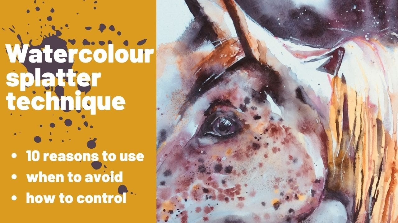 Watercolour splatter technique - 10 times to use it, 3 methods AND how to stop it going everywhere