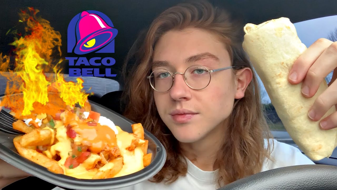 trying NEW Taco Bell Buffalo Chicken Fries & Burrito MUKBANG
