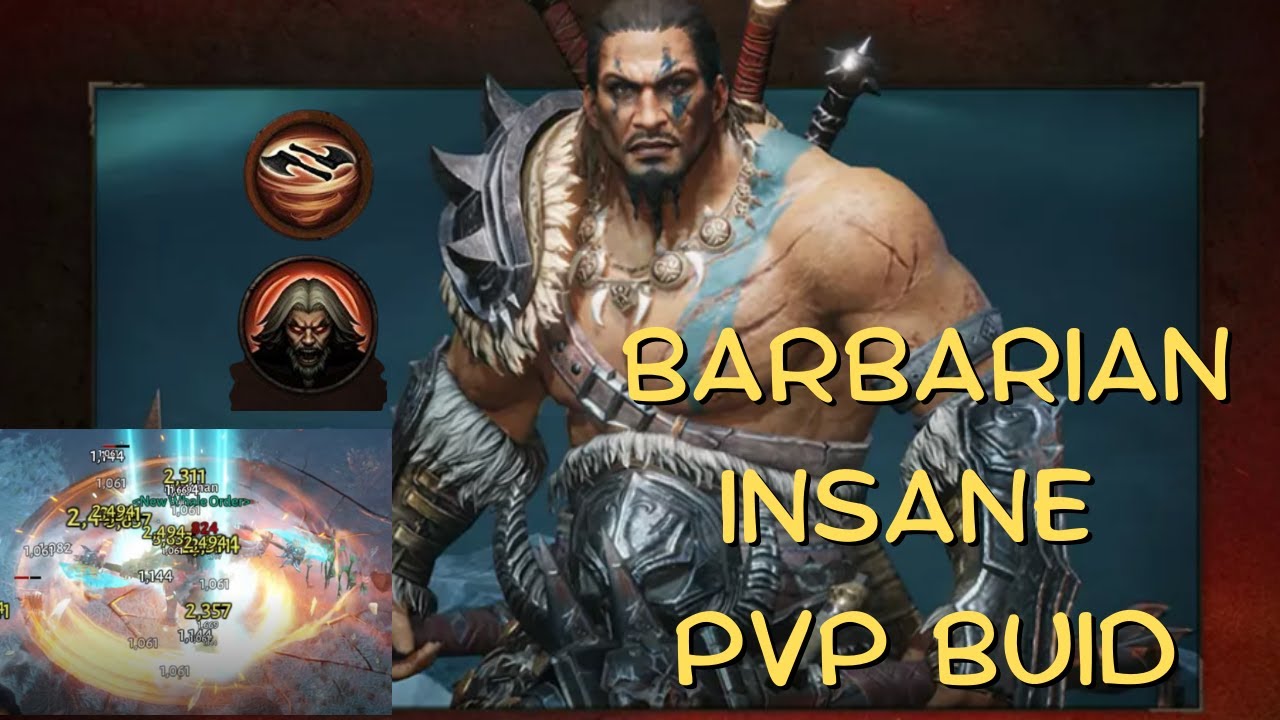 Diablo Immortal Barbarian BEST PVP Build Showcase...