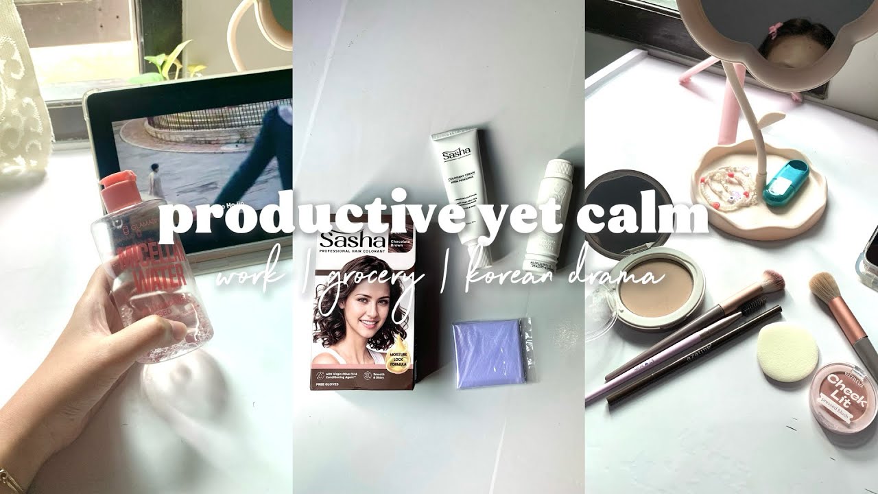 productive yet calm 🪷 work | grocery | korean drama
