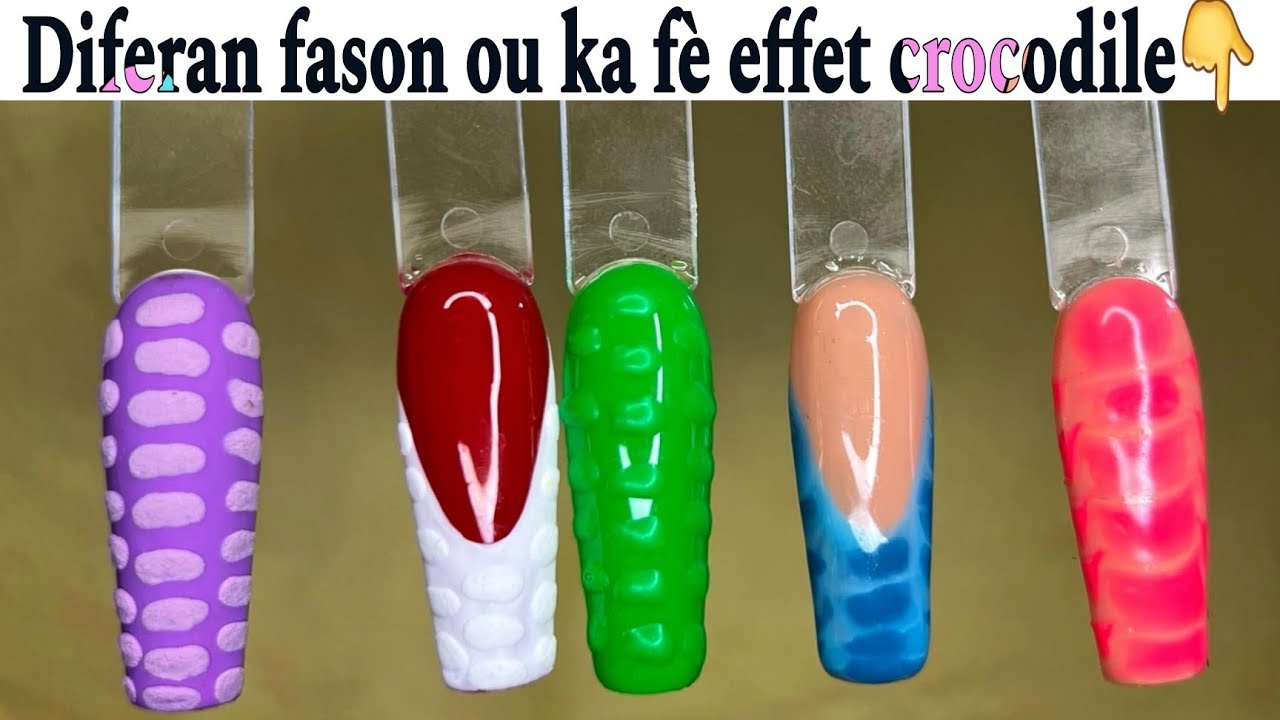 Men koman pou fè effet Crocodile byen fasil / Croc nails tutorial