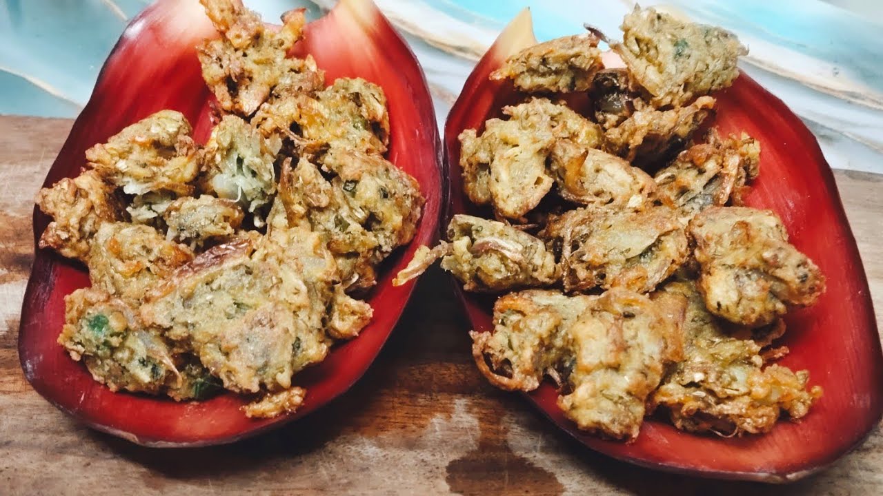 केले के फूल के पकोड़े/Banana Flower Pakoda/মোচার পকোড়া