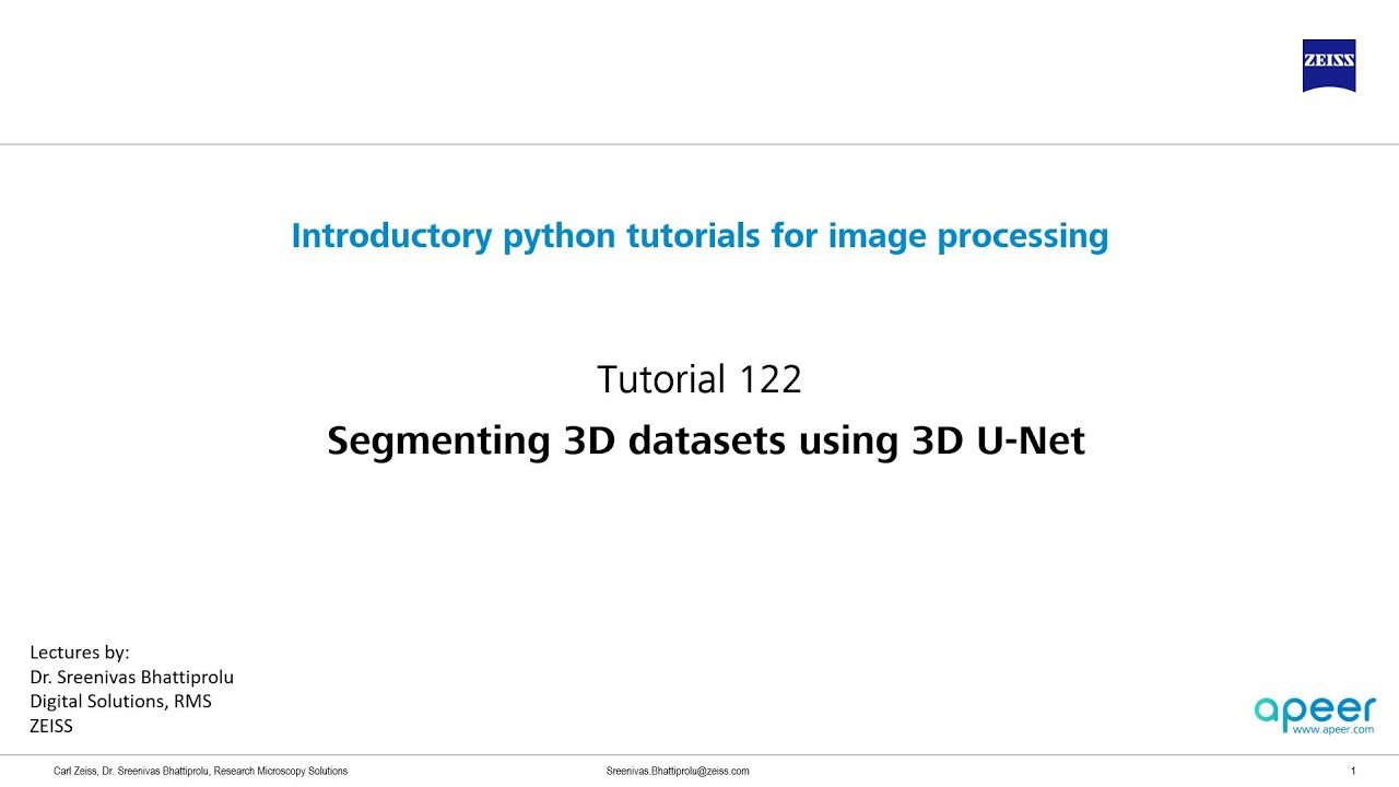 Tutorial 122 - Segmenting 3D datasets using 3D U-Net