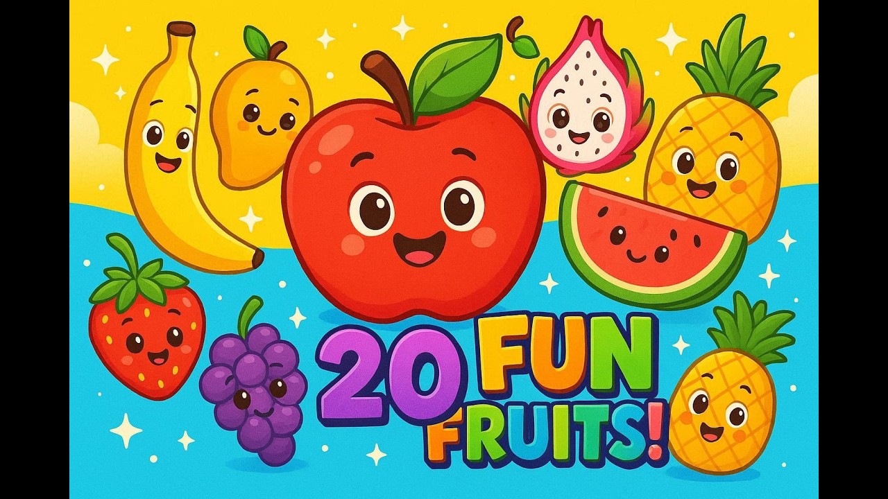 20 Fruits Name for Kids | Learn Fruits with Fun Facts | Educational Video for Toddlers