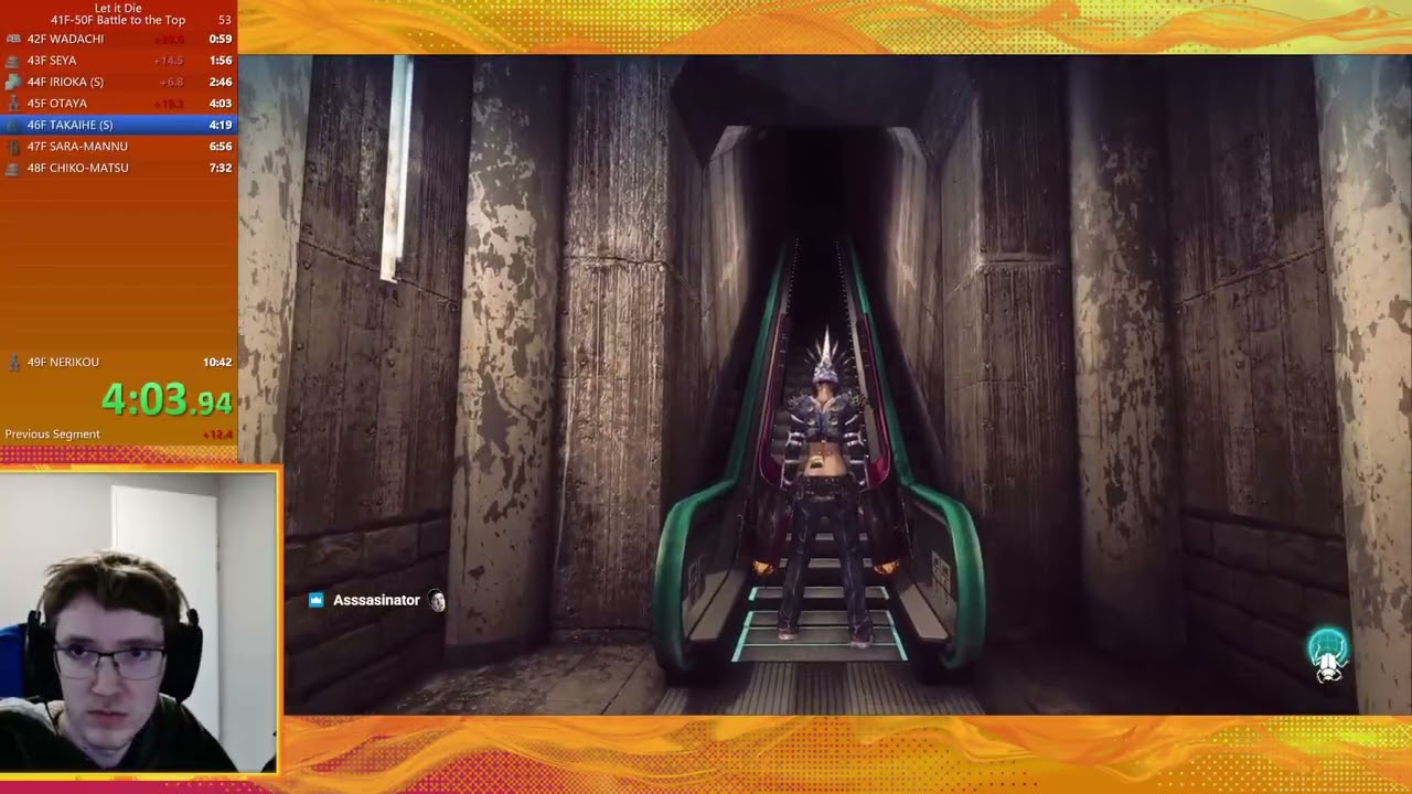 Let it Die  Speedrun | 42F-50F Battle to the Top WR 9:54