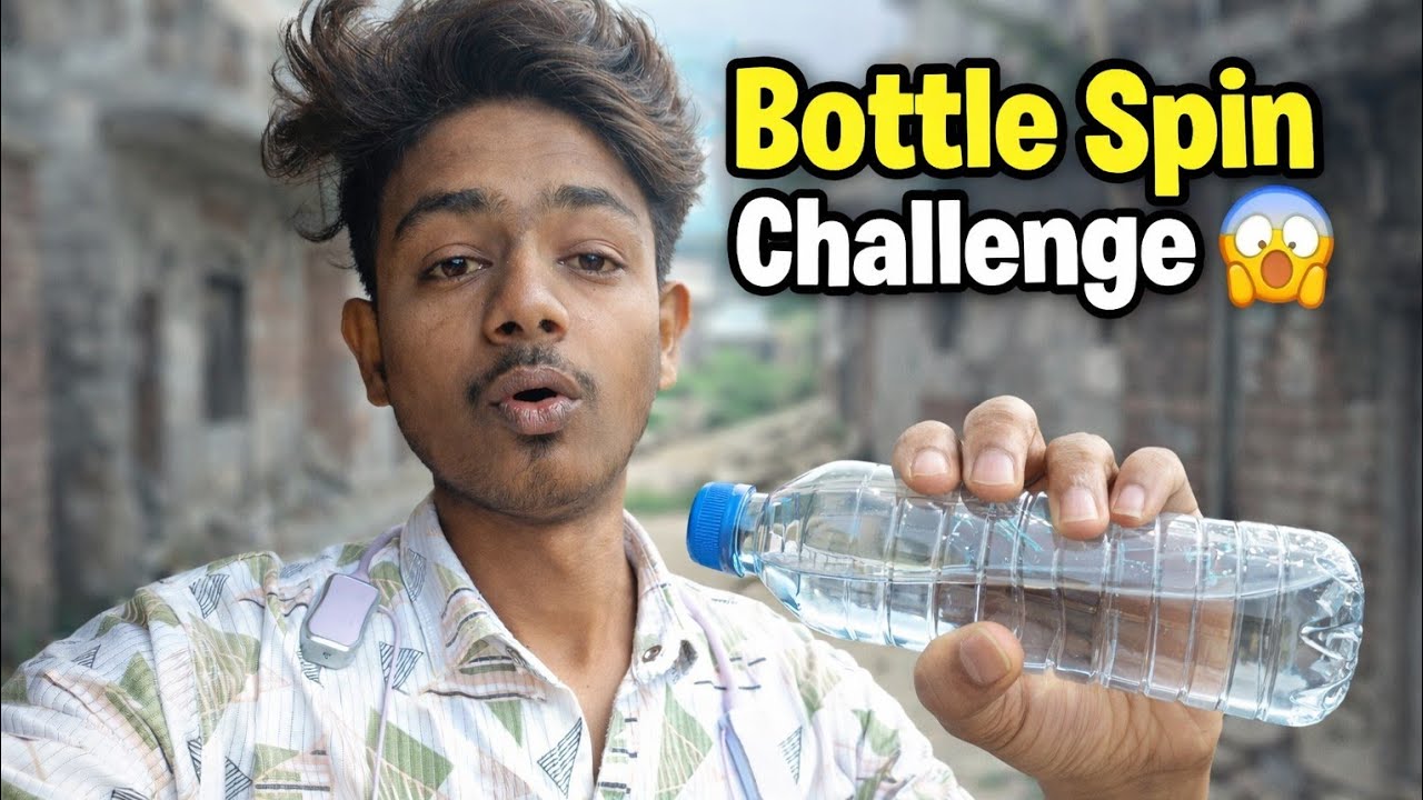 Bottle spin challenge 😱 in village kids 