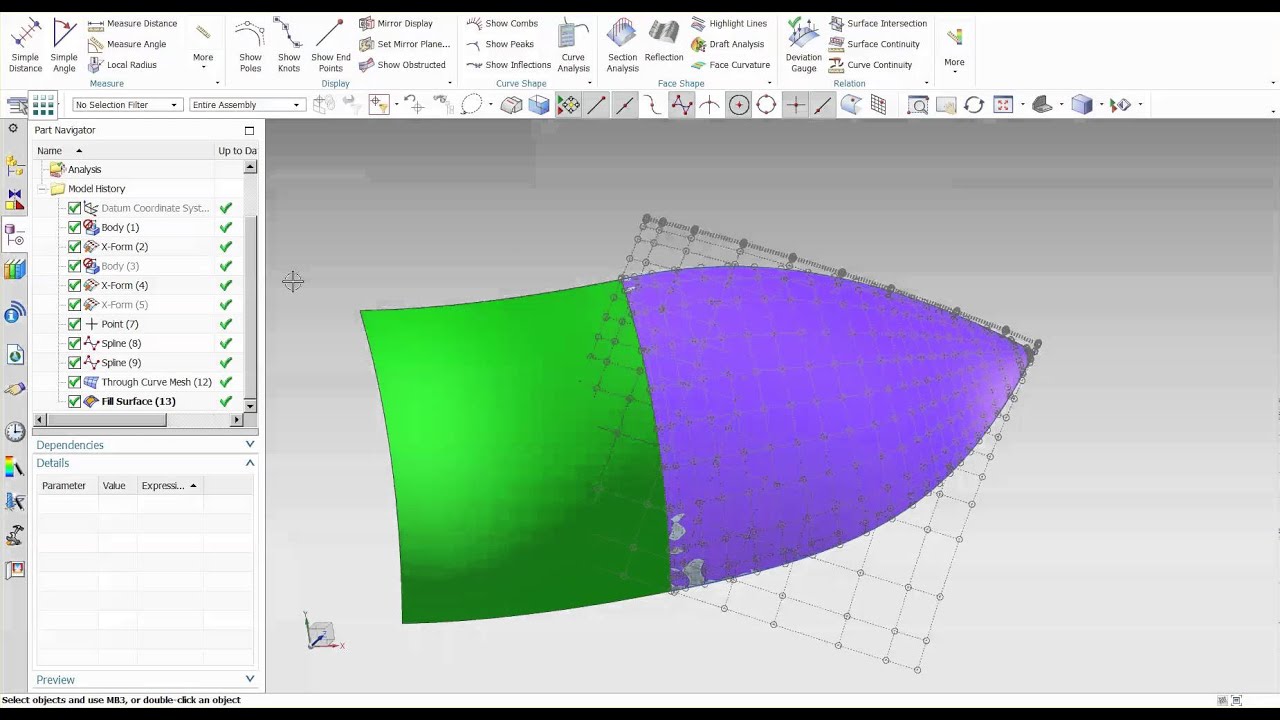 Siemens NX 10 | Class A Surfacing Tool: Fill Surface