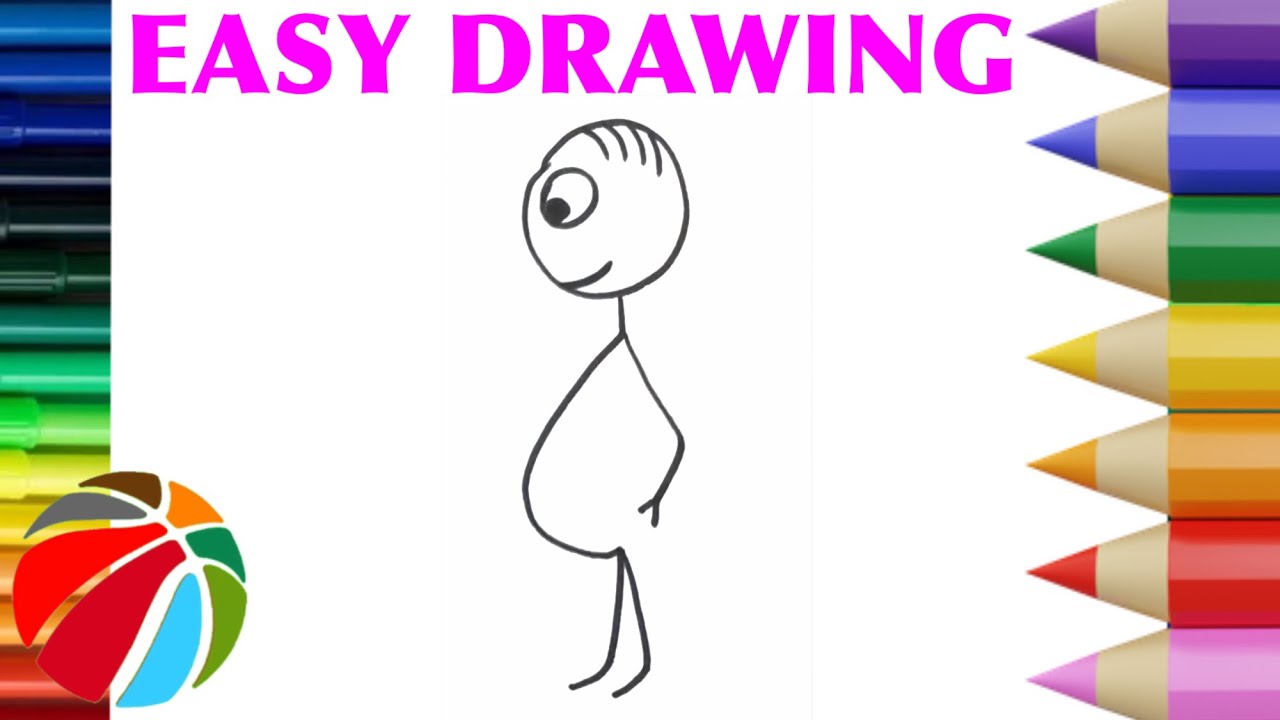 SUPER EASY DRAWING FAT STICK MAN - #shorts