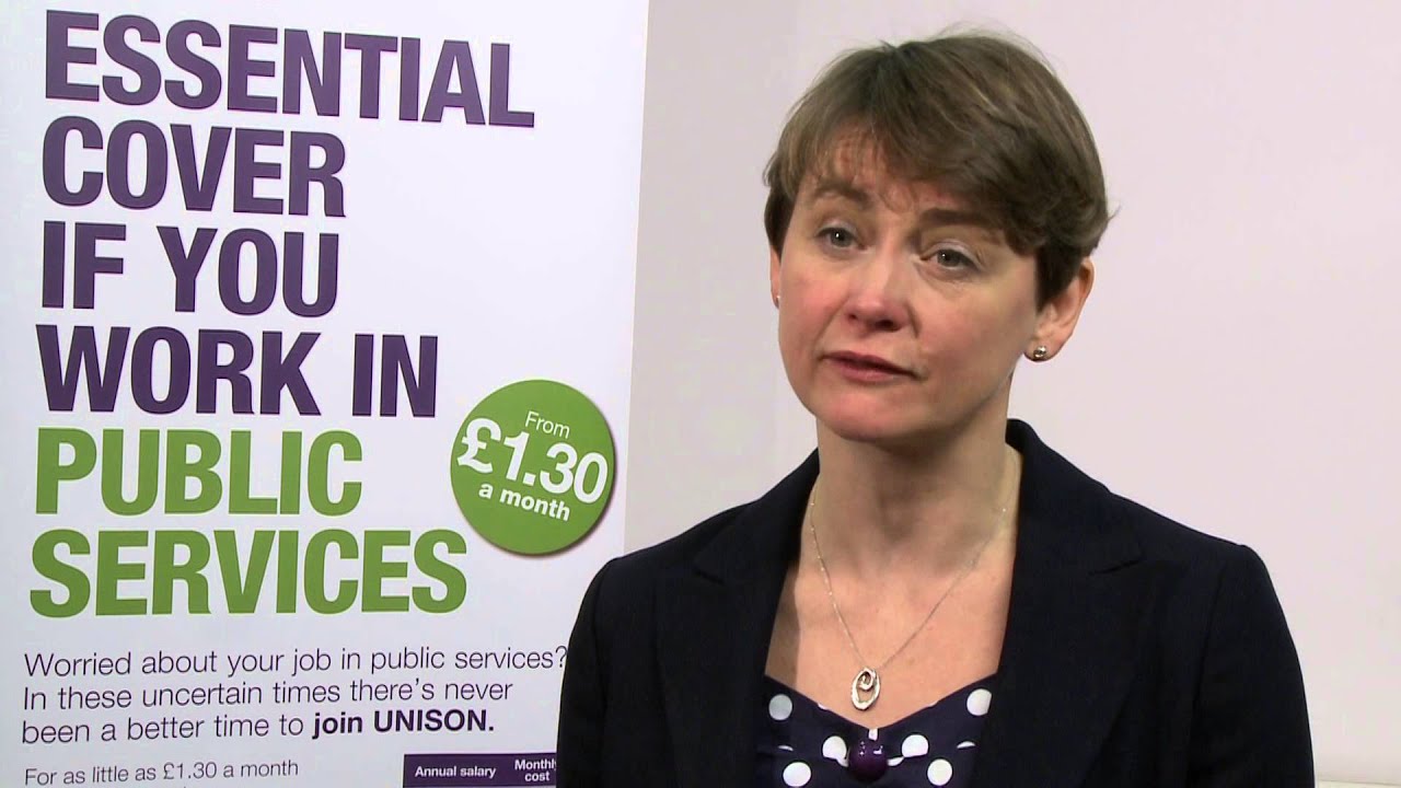 Yvette Cooper speaking at UNISON