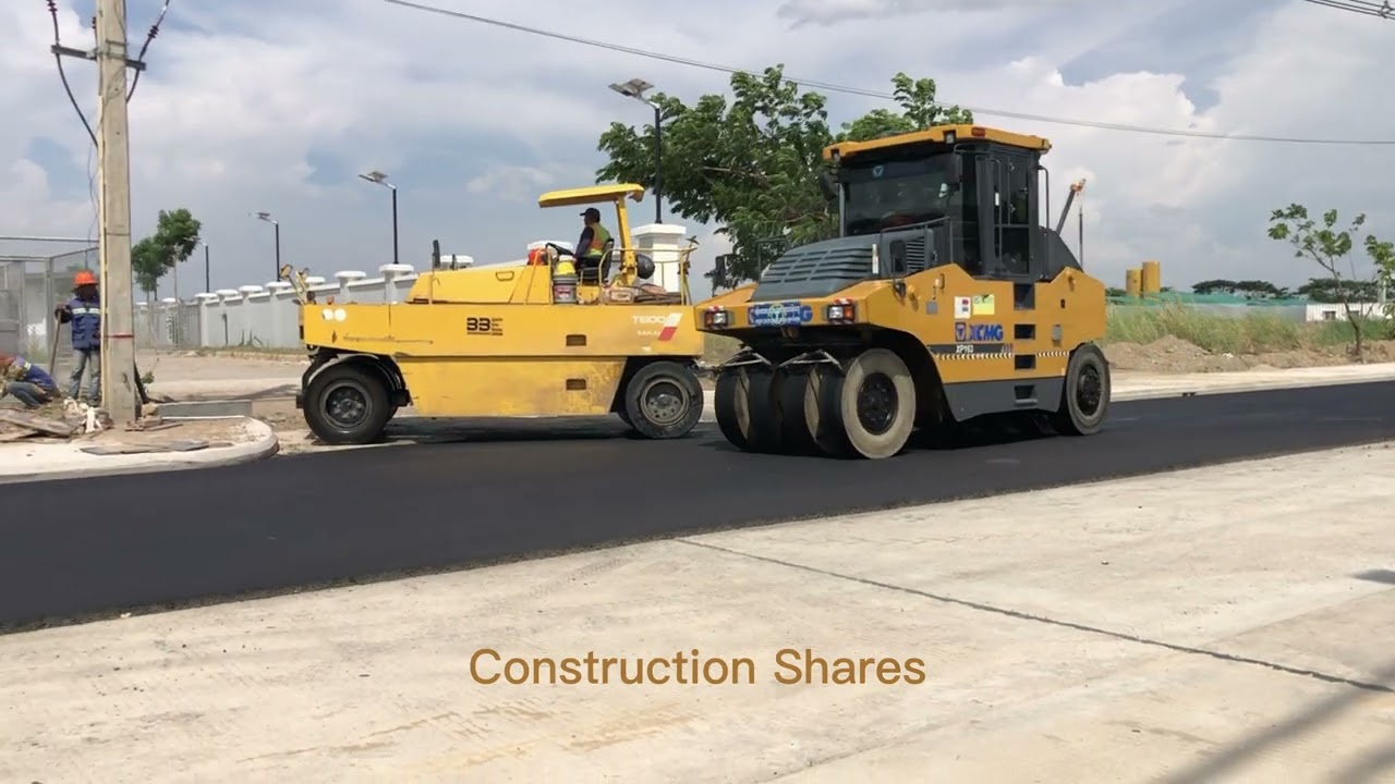 Amazing Machinery DYNAPAC Rolling  Compaction pavement Asphalt  Layer On RC Road Construction.