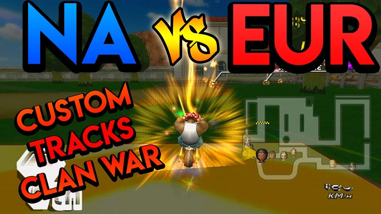 Mario Kart Wii Custom Tracks - North America vs. Europe - 6v6 Clan War!!