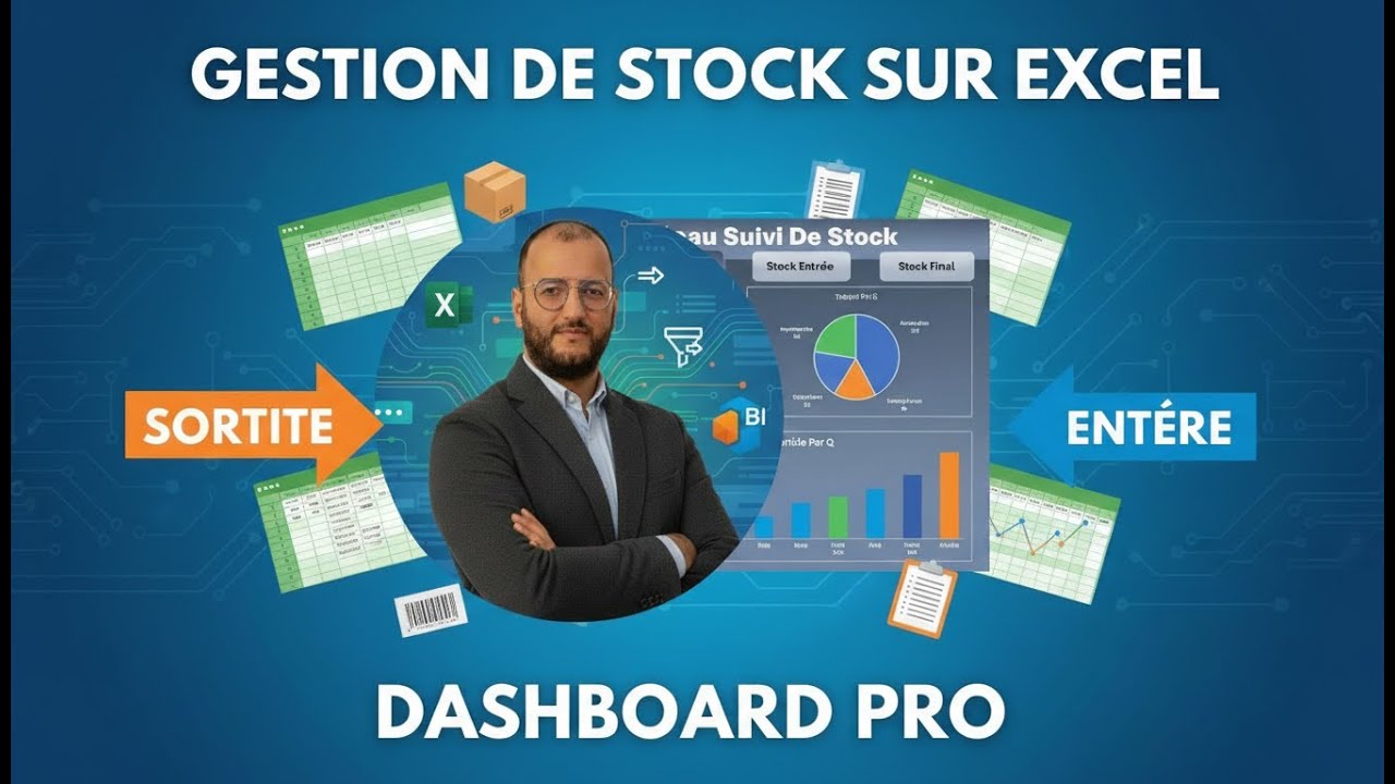 Gestion de Stock Professionnelle sur Excel : Entrée, Sortie, Inventaire & Dashboard Automatique