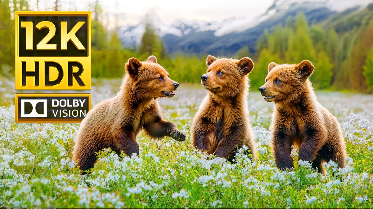 WONDERFUL ANIMALS 12K HDR 120FPS | с кинематографической музыкой (цветно динамично)