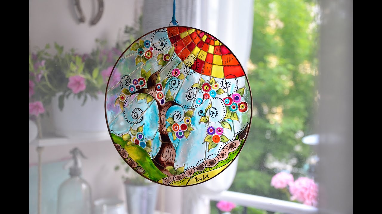 Tündérfa üvegfestéssel // Fairy tree with glass painting