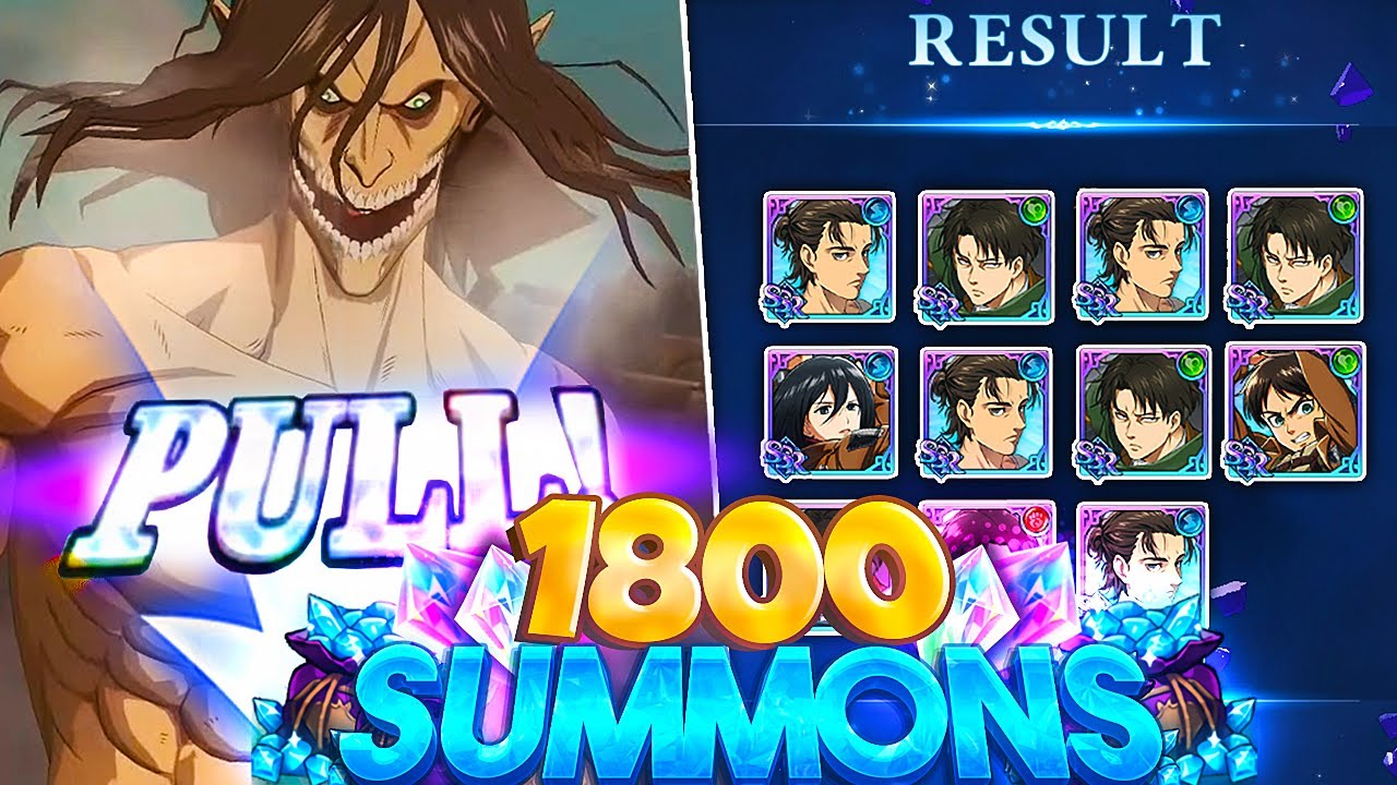 ATTACK ON TITAN COLLAB LIVE SUMMONS AND SHOWCASE!! | The Seven Deadly Sins: Grand Cross