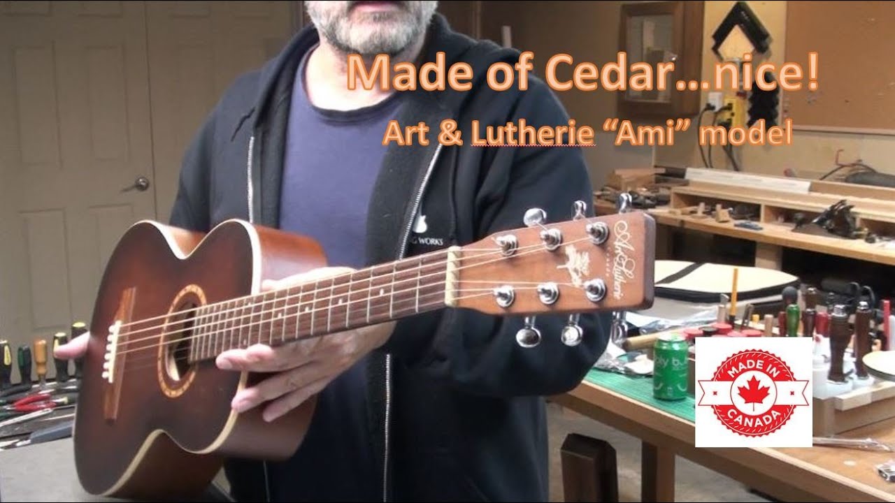 Art & Lutherie 3/4 Cedar Parlor Guitar made in Canada- everyone should have one of these!