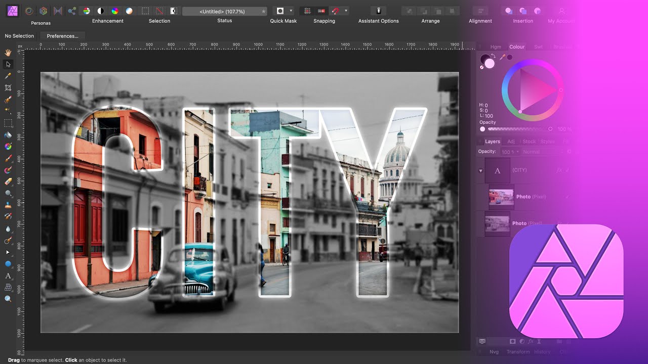 Easy Text Effect Affinity Photo Tutorial