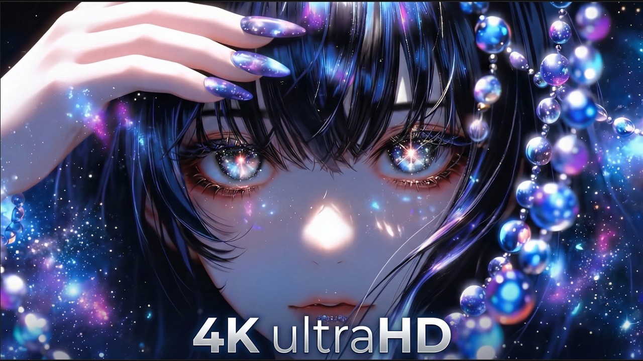 Starlight Within Her Eyes ✨ 4K Seamless Loop | Emotional Piano & Sub Bass (1 Hour)