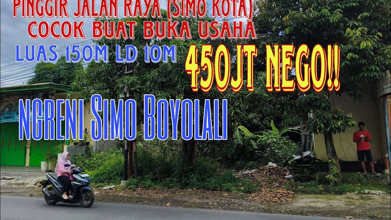 DIJUAL TANAH DI SIMO KOTA PINGGIR JALAN DPU. COCOK BUAT BUKA USAHA LUAS 150M