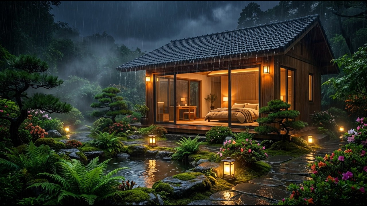 Warm Forest Cozy Cabin with Calm Rain 🌧️ Soothing Ambience for Deep Sleep,Insomnia & Stress Relief