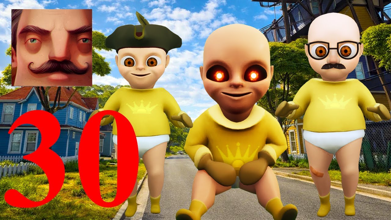 I Made 30 Baby in Yellow in Hello Neighbor + screamer History