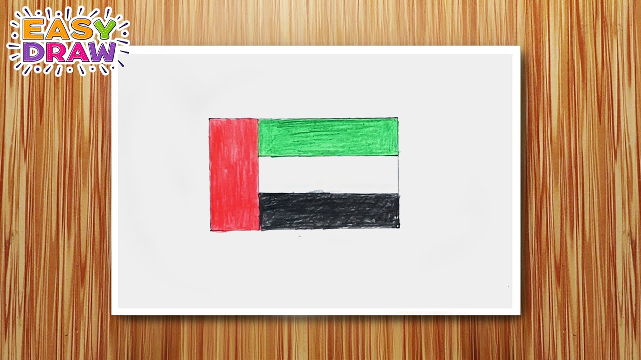 How to Draw the UAE Flag Easy | Step-by-Step Pencil Tutorial for Beginners