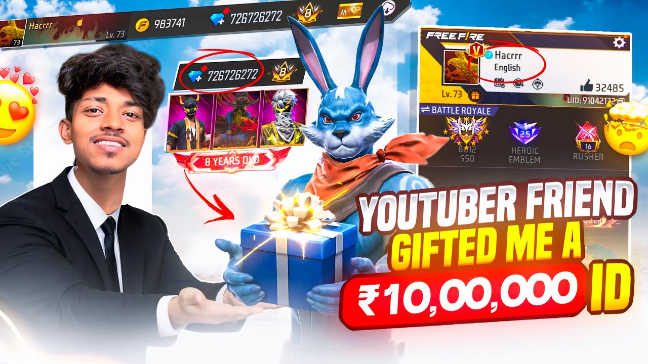 I Got an 8 Year Old Free Fire ID 🤯 Raistar Avatar & ₹10,00,000 Collection! 