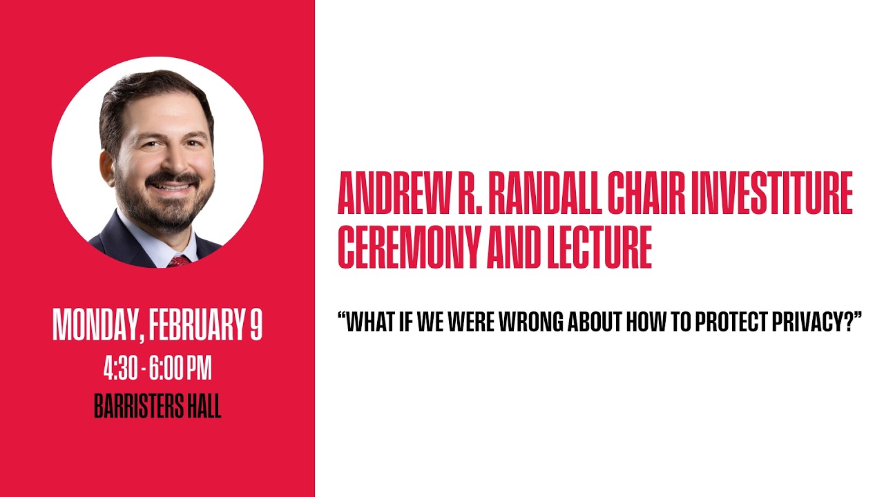 Andrew R. Randall Chair Investiture Ceremony and Lecture