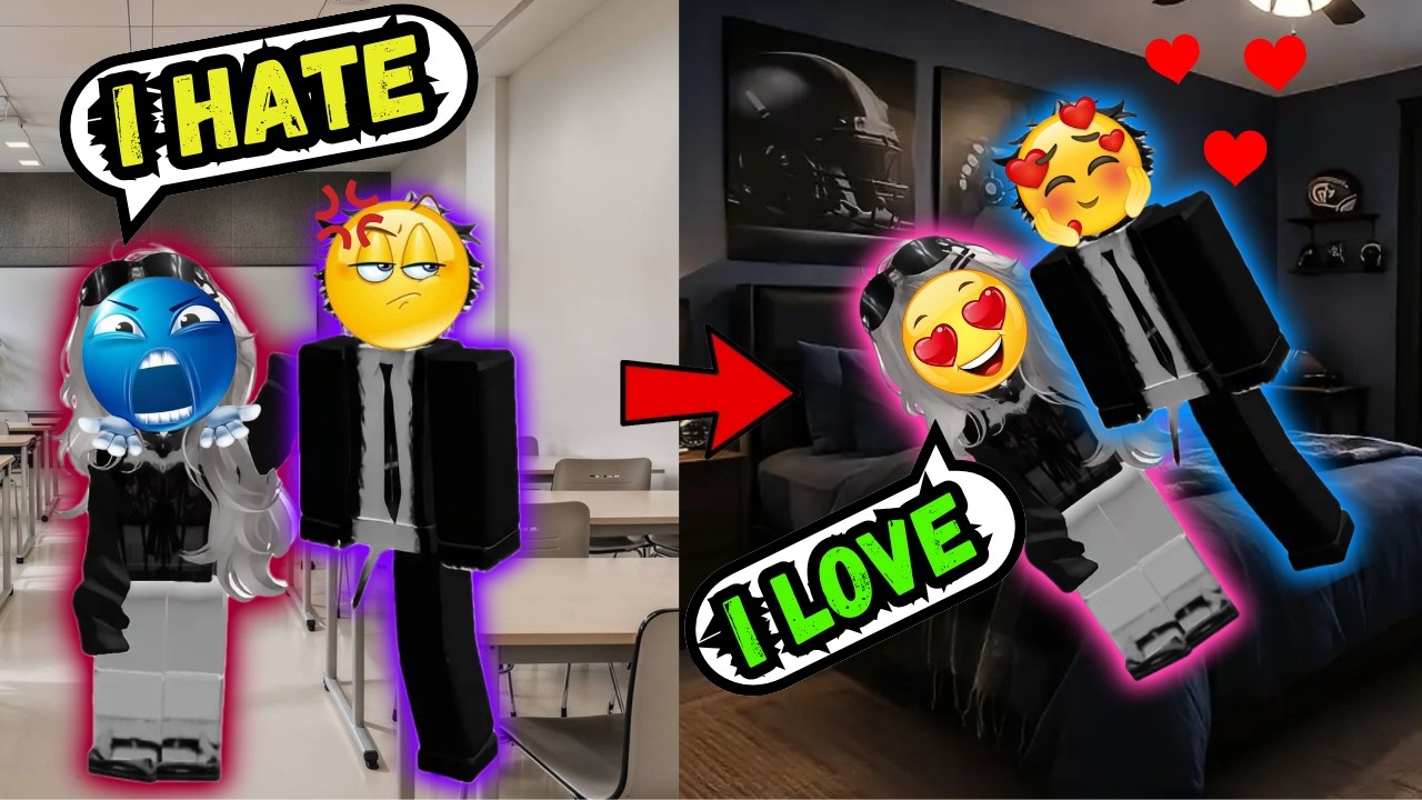 😳❤️From Enemies to Lovers After a School Project Forced Them Together  (Roblox Story TTS)