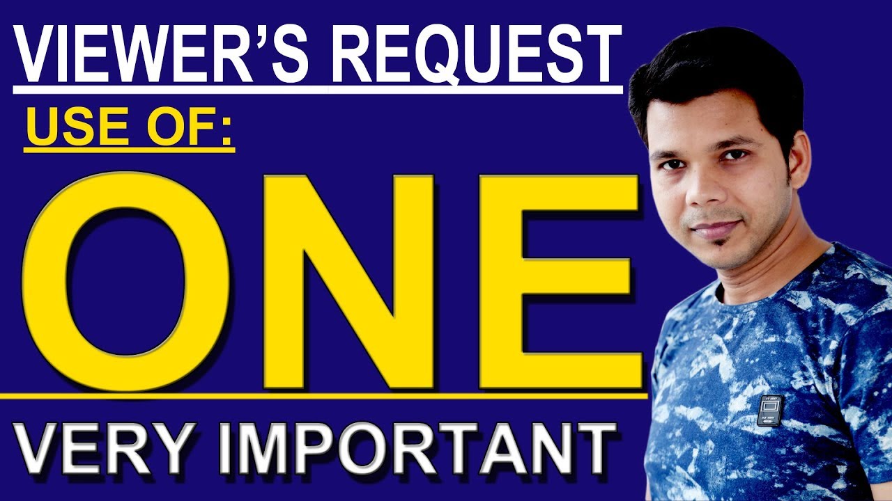 USE OF ONE IN ENGLISH GRAMMAR