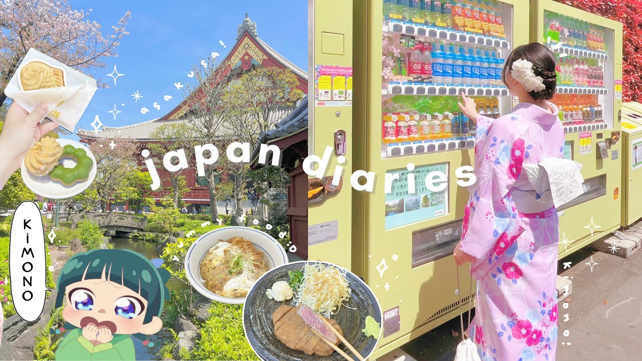 JAPAN VLOG 🍥 | kimono, tokyo food spots, manga & anime shopping, ikebukuro, asakusa
